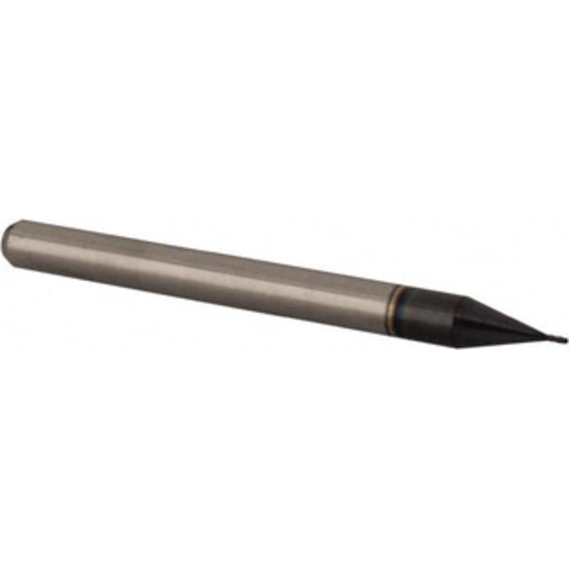 Accupro 0.014 Diam, 0.042 LOC, 4 Flute Solid Carbide Ball End Mill AlTiN Finish, Single End, 1-1/2 OAL, 1/8 Shank Diam, Spiral Flute AP61725222 – 61725222
