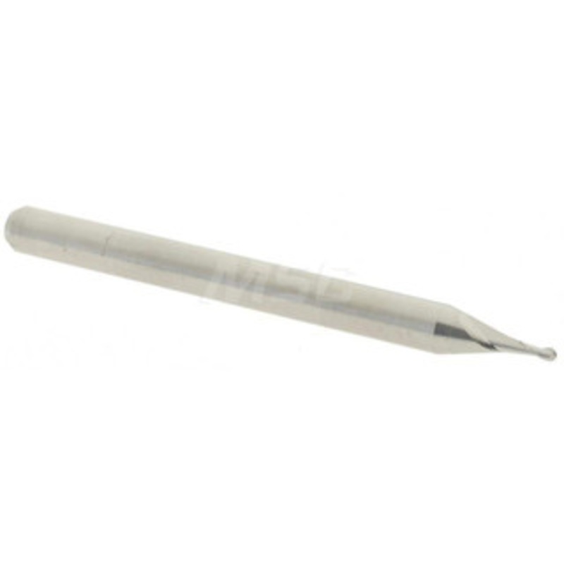 Accupro 0.034 Diam, 0.102 LOC, 2 Flute Solid Carbide Ball End Mill Uncoated, Single End, 1-1/2 OAL, 1/8 Shank Diam, Spiral Flute 6500470 – 37291317