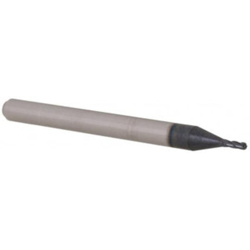 Accupro 0.037 Diam, 0.111 LOC, 4 Flute Solid Carbide Ball End Mill AlTiN Finish, Single End, 1-1/2 OAL, 1/8 Shank Diam, Spiral Flute AP61724696 – 61724696