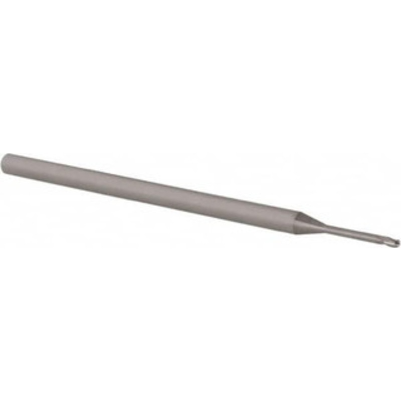 Accupro 0.05 Diam, 0.075 LOC, 3 Flute Solid Carbide Ball End Mill Uncoated, Single End, 2-1/2 OAL, 1/8 Shank Diam, Spiral Flute AP61730834 – 61730834