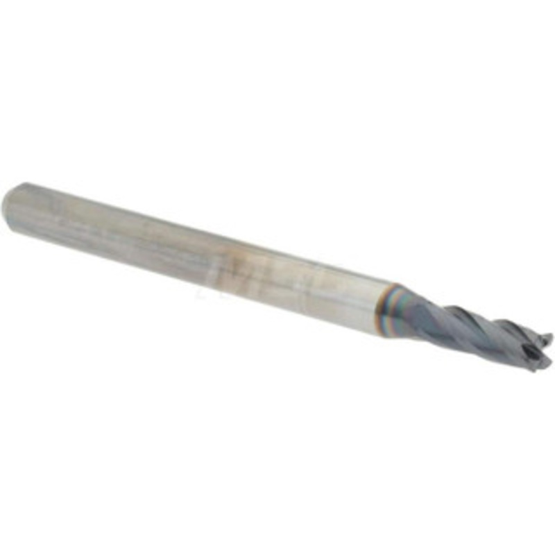 Accupro 0.095 Diam 4 Flute Solid Carbide 0.005 Corner Radius End Mill AlTiN Finish, 1-1/2 OAL, 0.285 LOC, 1/8 Shank Diam, 30 Helix, RH Cut, RH Flute, Centercutting 6503618 – 62755269