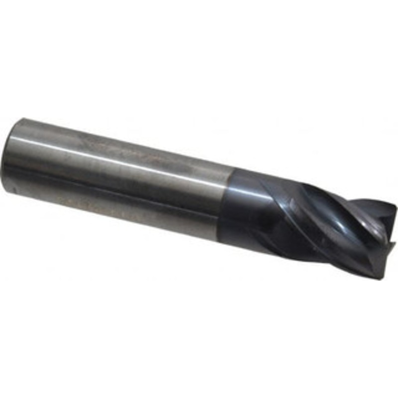 Accupro 1/2 Diam 4 Flute Solid Carbide 0.015 Chamfer Width Corner Chamfer End Mill AlTiN Finish, 2-1/2 OAL, 5/8 LOC, 1/2 Shank Diam, Variable Helix, RH Cut, RH Flute, Centercutting 446S5000C11 – 04490645