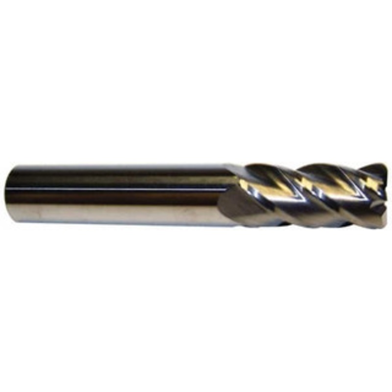 Accupro 1/2 Diam 4 Flute Solid Carbide 0.09 Corner Radius End Mill Uncoated, 2-1/2 OAL, 5/8 LOC, 1/2 Shank Diam, 40 Helix, RH Cut, RH Flute, Centercutting 12182936 – 08484297