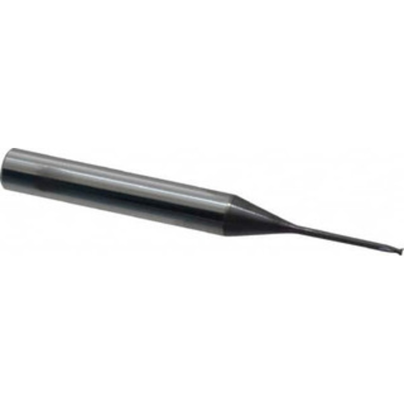 Accupro 1.2mm Diam 2 Flute Solid Carbide 0.1mm Corner Radius End Mill AlTiN Finish, 57mm OAL, 1.2mm LOC, 6mm Shank Diam, 30 Helix, RH Cut, RH Flute, Centercutting, 15mm Extended Reach 12177336 – 93161883