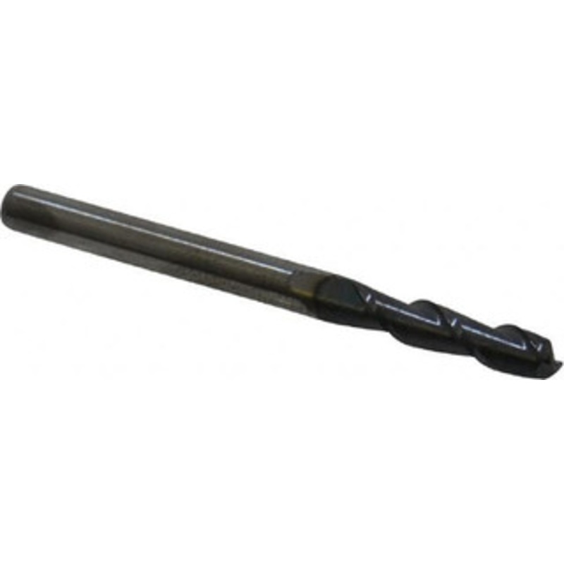 Accupro 1/8 Diam 2 Flute Solid Carbide 0.02 Corner Radius End Mill AlTiN Finish, 1-1/2 OAL, 1/2 LOC, 1/8 Shank Diam, 40 Helix, RH Cut, RH Flute, Centercutting 12181269 – 73295982