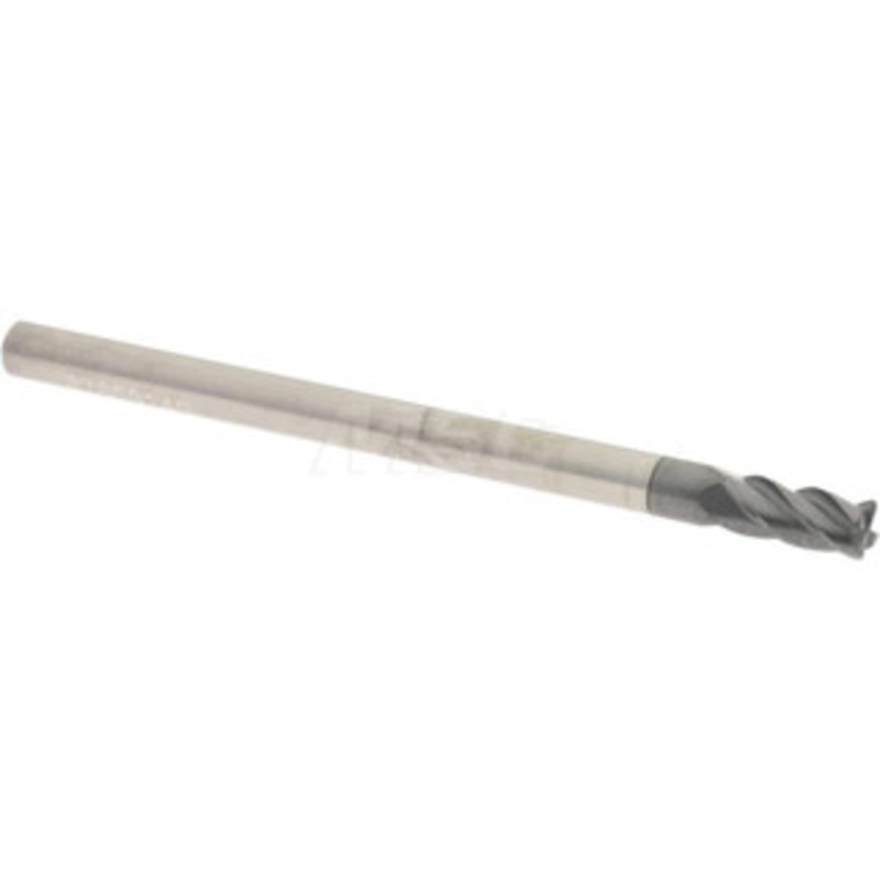 Accupro 1/8 Diam 4 Flute Solid Carbide 0.01 Corner Radius End Mill AlTiN Finish, 2 OAL, 1/4 LOC, 1/8 Shank Diam, 37 Helix, RH Cut, RH Flute, Centercutting 437S1250-010C11 – 87659140
