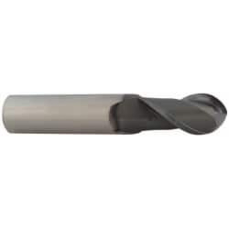 Accupro 23/64 Diam, 7/8 LOC, 2 Flute Solid Carbide Ball End Mill nACRo Finish, Single End, 2-1/2 OAL, 3/8 Shank Diam, Spiral Flute 12179103 – 62918024