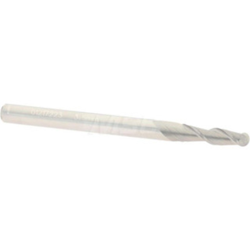 Accupro 3.5mm Diam, 12mm LOC, 2 Flute Solid Carbide Ball End Mill Uncoated, Single End, 50mm OAL, 4mm Shank Diam, Spiral Flute 12183926 – 01217223