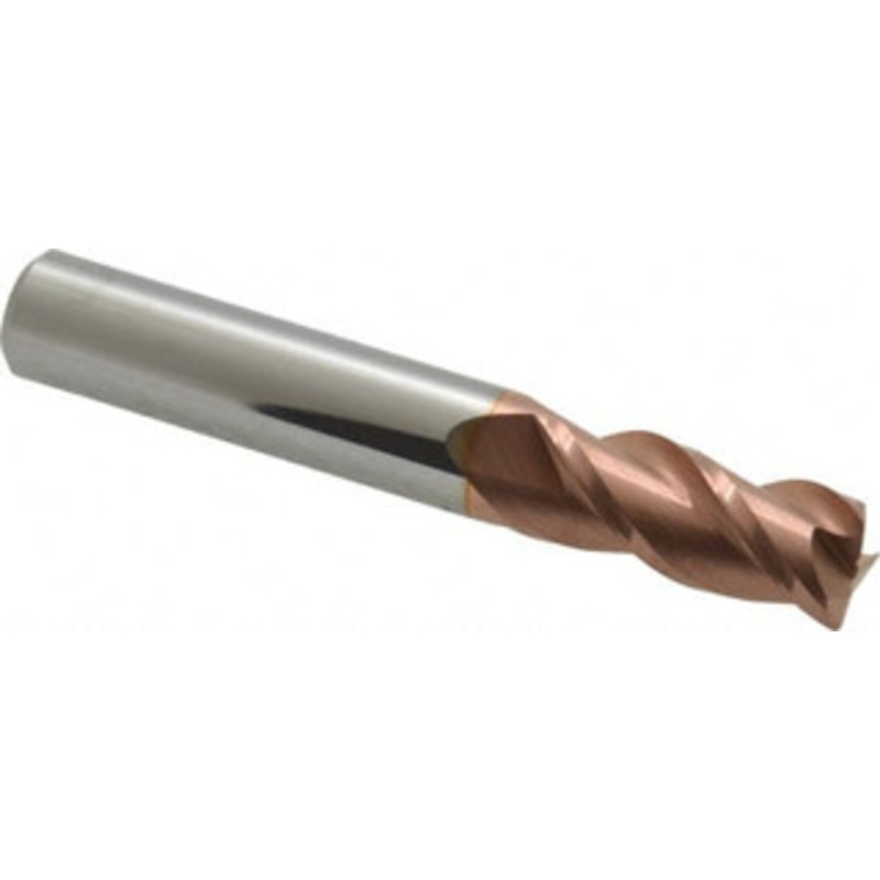 Accupro 3/8 Diam 3 Flute Solid Carbide 0.02 Corner Radius End Mill TiCN Finish, 2-1/2 OAL, 7/8 LOC, 3/8 Shank Diam, 40 Helix, RH Cut, RH Flute, Centercutting 12182026 – 08482648