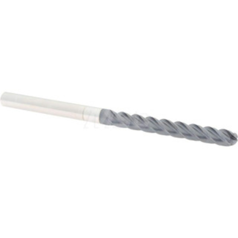 Accupro 3/8 Diam, 3 LOC, 4 Flute Solid Carbide Ball End Mill AlTiN Finish, Single End, 6 OAL, 3/8 Shank Diam, Spiral Flute 12184972 – 60339470