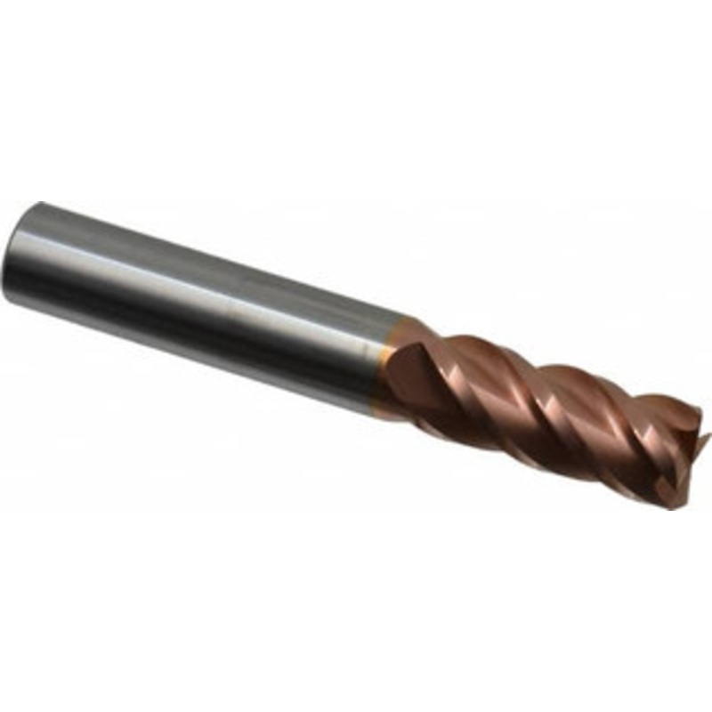Accupro 3/8 Diam 4 Flute Solid Carbide 0.01 Corner Radius End Mill TiCN Finish, 2-1/2 OAL, 7/8 LOC, 3/8 Shank Diam, 40 Helix, RH Cut, RH Flute, Centercutting 12182539 – 08483034
