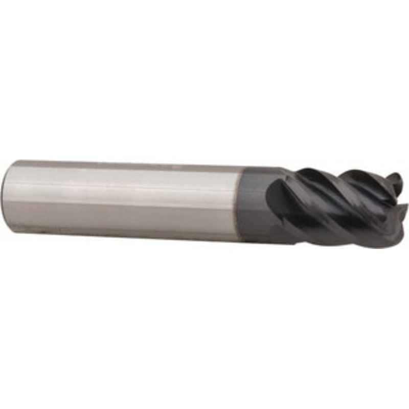 Accupro 3/8 Diam 5 Flute Solid Carbide 0.06 Corner Radius End Mill AlTiN Finish, 2 OAL, 1/2 LOC, 3/8 Shank Diam, 45 Helix, RH Cut, RH Flute, Centercutting 545S3750060C11 – 65849309