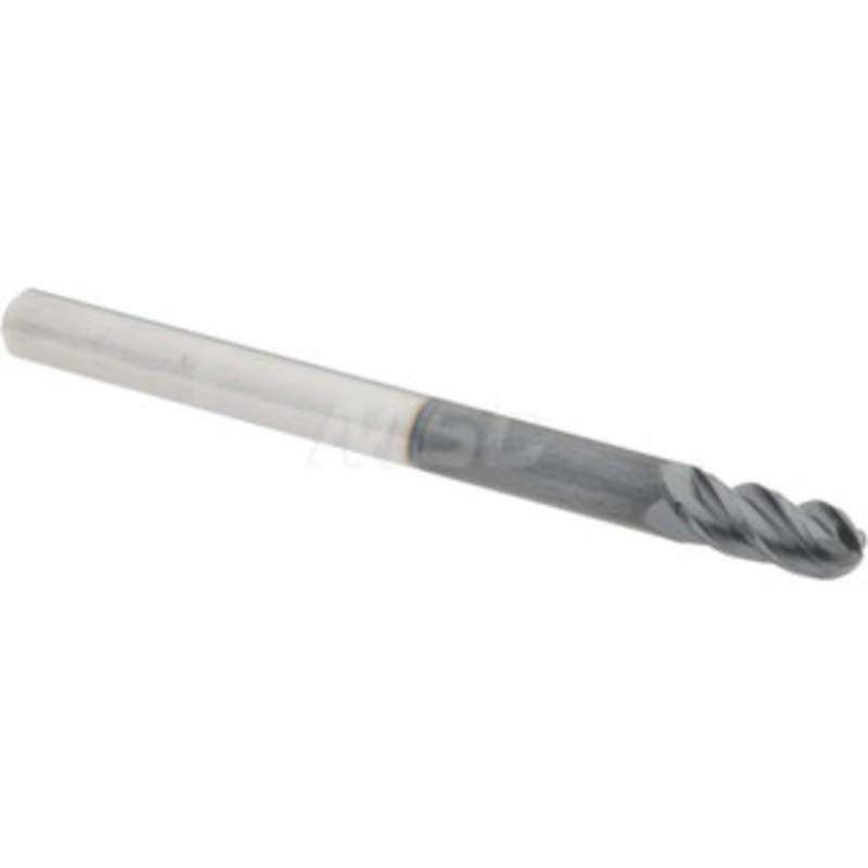 Accupro 3mm Diam, 6mm LOC, 4 Flute Solid Carbide Ball End Mill AlTiN Finish, Single End, 38mm OAL, 3mm Shank Diam, Spiral Flute 12184735 – 76489905