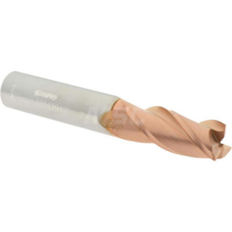 Accupro 7/16 Diam 3 Flute Solid Carbide 0.02 Corner Radius End Mill TiCN Finish, 2-3/4 OAL, 1 LOC, 7/16 Shank Diam, 35 Helix, RH Cut, RH Flute, Centercutting 12179681 – 73513947