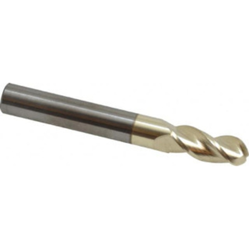 Accupro 8mm Diam, 19mm LOC, 3 Flute Solid Carbide Ball End Mill ZrN Finish, Single End, 65mm OAL, 8mm Shank Diam, Spiral Flute 350MM03150BNC5 – 65847998