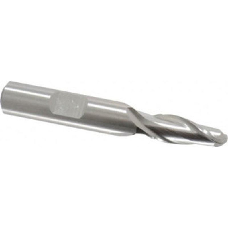 Cleveland 5/16 Diam, 3/4 LOC, 2 Flute High Speed Steel Ball End Mill Uncoated, Single End, 2-1/2 OAL, 3/8 Shank Diam, Spiral Flute C42116 – 87399572