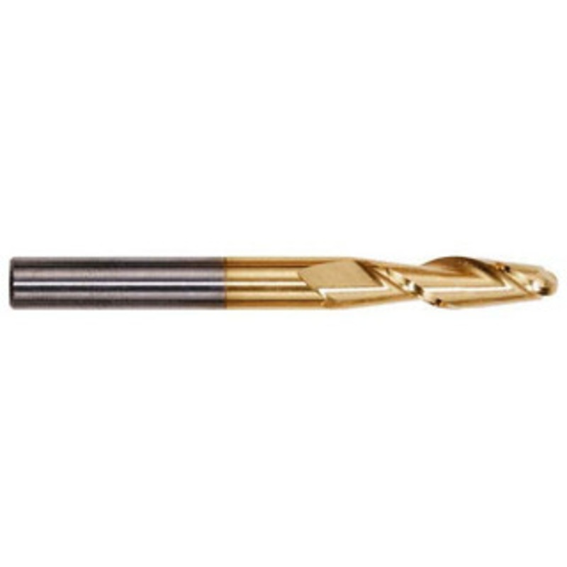 Hertel 1/4 Diam, 1-1/2 LOC, 2 Flute Solid Carbide Ball End Mill TiN Finish, Single End, 6 OAL, 1/4 Shank Diam E6018901 – 74613027