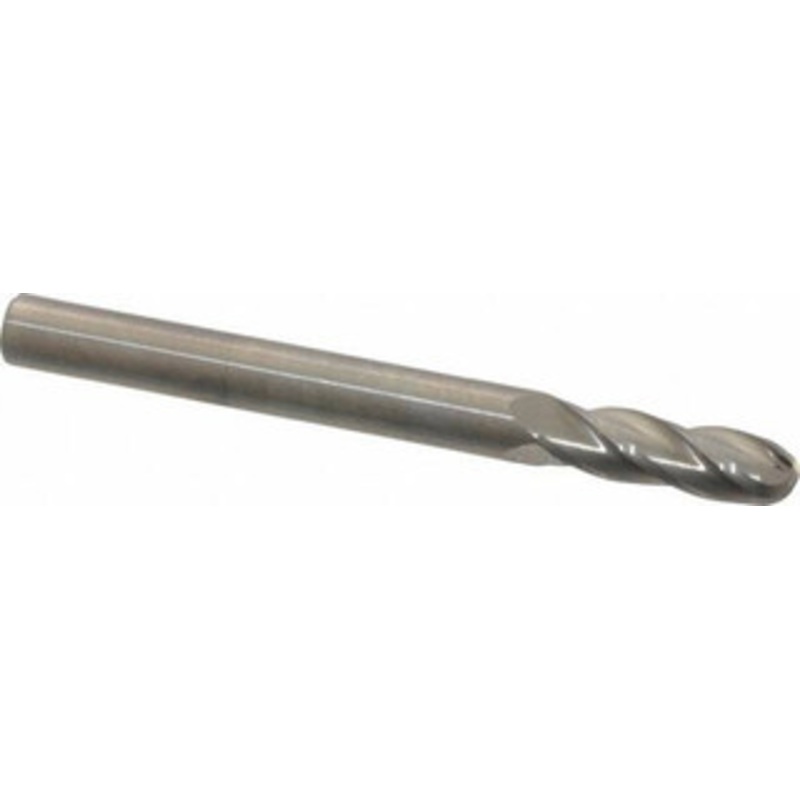 Hertel 3/16 Diam, 5/8 LOC, 4 Flute Solid Carbide Ball End Mill Uncoated, Single End, 2 OAL, 3/16 Shank Diam E5250012 – 88247093