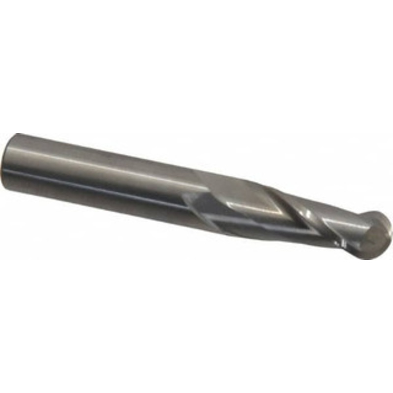 Hertel 3/8 Diam, 1 LOC, 2 Flute Solid Carbide Ball End Mill Uncoated, Single End, 2-1/2 OAL, 3/8 Shank Diam E5249024 – 88249032