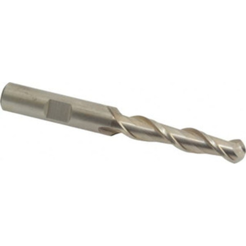 Hertel 5/16 Diam, 1-3/8 LOC, 2 Flute High Speed Steel Ball End Mill Uncoated, Single End, 3-3/8 OAL, 3/8 Shank Diam E111102001 – 02478717