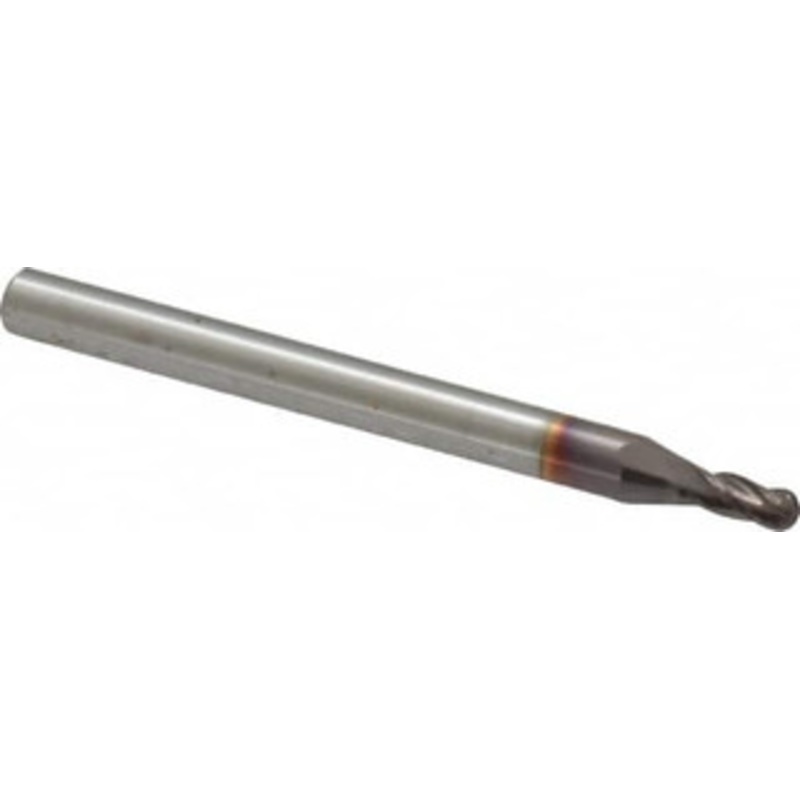 Hertel 5/64 Diam, 3/16 LOC, 4 Flute Solid Carbide Ball End Mill TiCN Finish, Single End, 1-1/2 OAL, 1/8 Shank Diam EG99924514 – 74456518