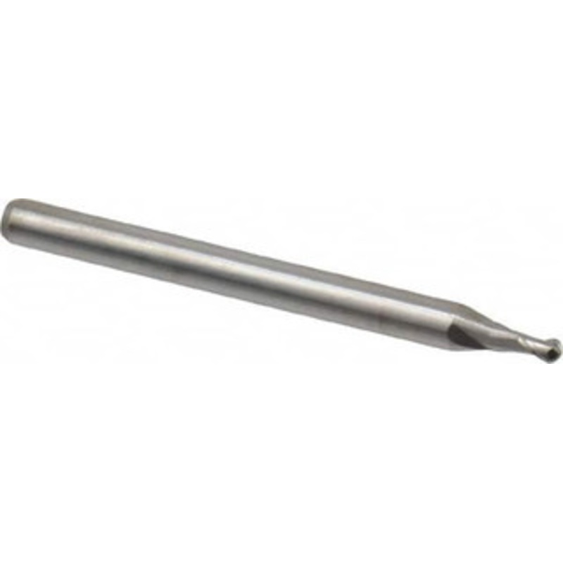 KYOCERA SGS 0.07 Diam, 0.105 LOC, 2 Flute Solid Carbide Ball End Mill Uncoated, Single End, 1-1/2 OAL, 1/8 Shank Diam, Spiral Flute 00727 – 60059938