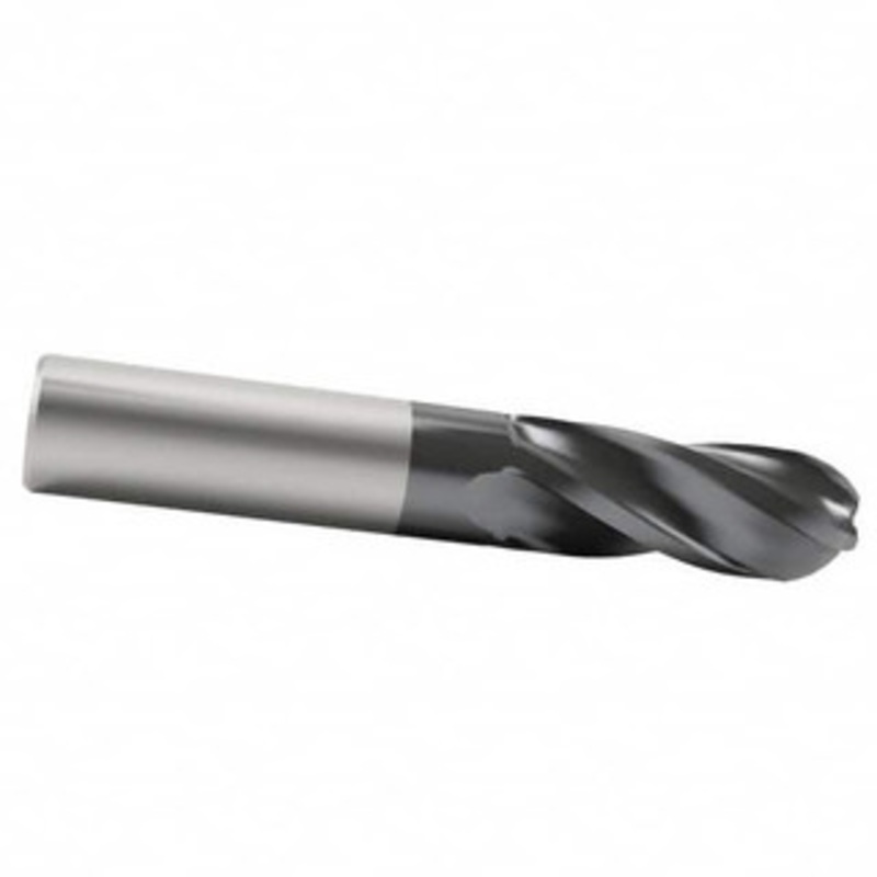 KYOCERA SGS 3/8 Diam, 1 LOC, 4 Flute Solid Carbide Ball End Mill AlTiN Finish, Single End, 2-1/2 OAL, 3/8 Shank Diam, Spiral Flute 30054 – 09791880