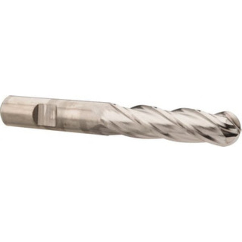 Niagara Cutter 1/2 Diam, 2 LOC, 4 Flute Cobalt Ball End Mill Uncoated, Single End, 4 OAL, 1/2 Shank Diam, Spiral Flute 17012888 – 45511086