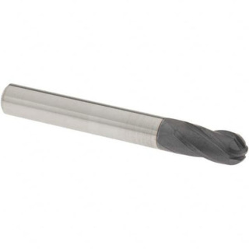 OSG 1/4 Diam, 1/2 LOC, 4 Flute Solid Carbide Ball End Mill TiAlN Finish, Single End, 2 OAL, 1/4 Shank Diam, Spiral Flute 414-2500-BN11 – 55155972