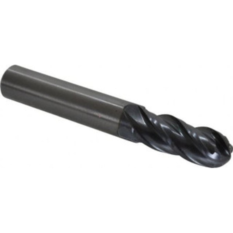 OSG 10mm Diam, 25mm LOC, 4 Flute Solid Carbide Ball End Mill TiAlN Finish, Single End, 70mm OAL, 10mm Shank Diam, Spiral Flute HP441-3937-BN – 78212750