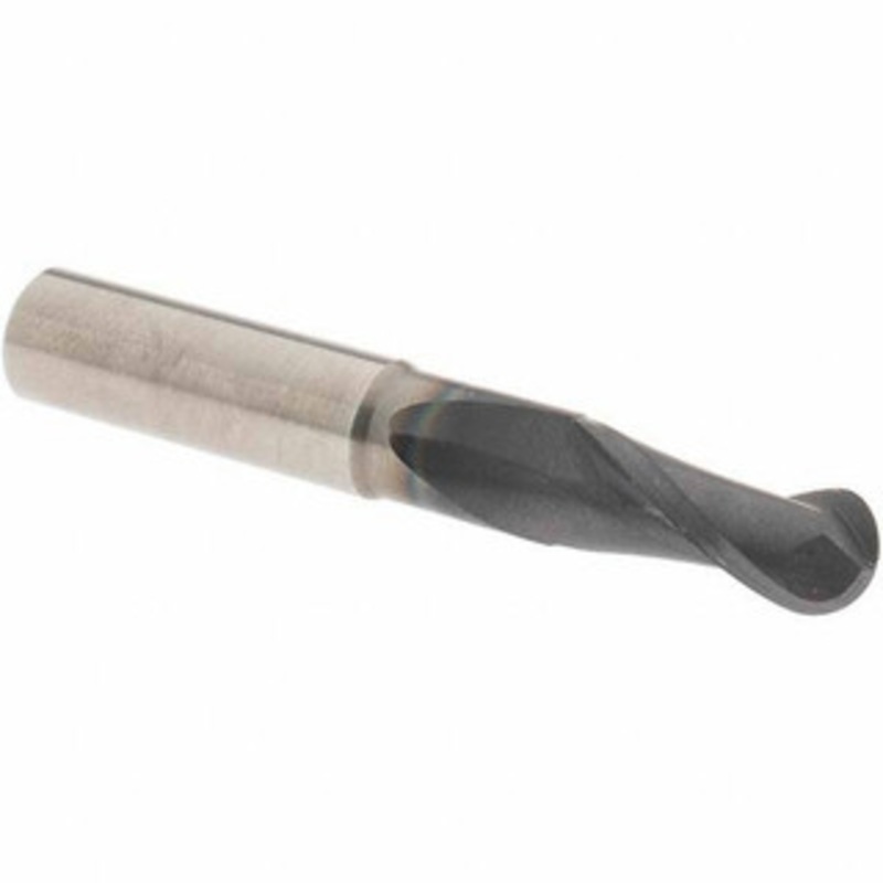OSG 11/32 Diam, 7/8 LOC, 2 Flute Solid Carbide Ball End Mill TiAlN Finish, Single End, 2-1/2 OAL, 3/8 Shank Diam, Spiral Flute 402-3438-BN11 – 02565497