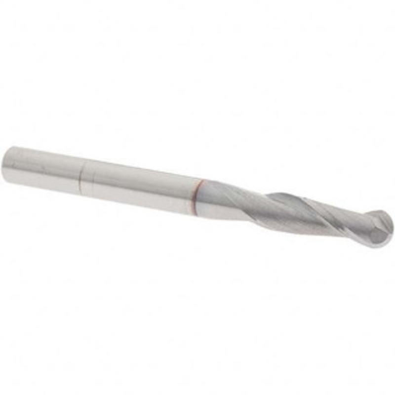 OSG 3/16 Diam, 5/8 LOC, 2 Flute Solid Carbide Ball End Mill TiCN Finish, Single End, 2 OAL, 3/16 Shank Diam, Spiral Flute 402-1875-BN08 – 87509766