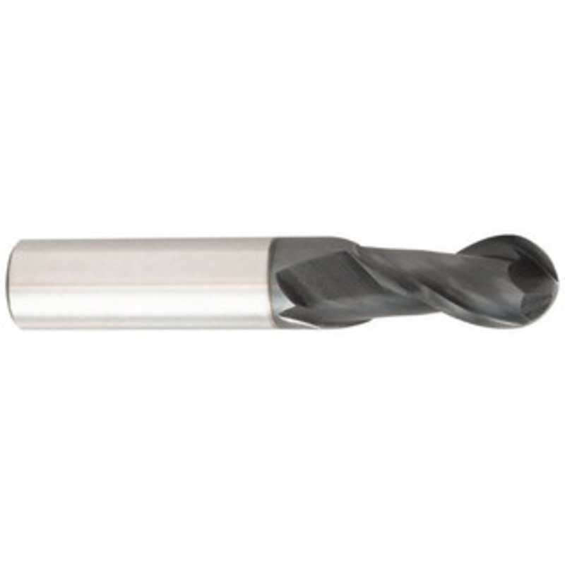 OSG 5/8 Diam, 1-1/4 LOC, 2 Flute Solid Carbide Ball End Mill TiAlN Finish, Single End, 3-1/2 OAL, 5/8 Shank Diam, Spiral Flute HP421-6250-BN – 44856821