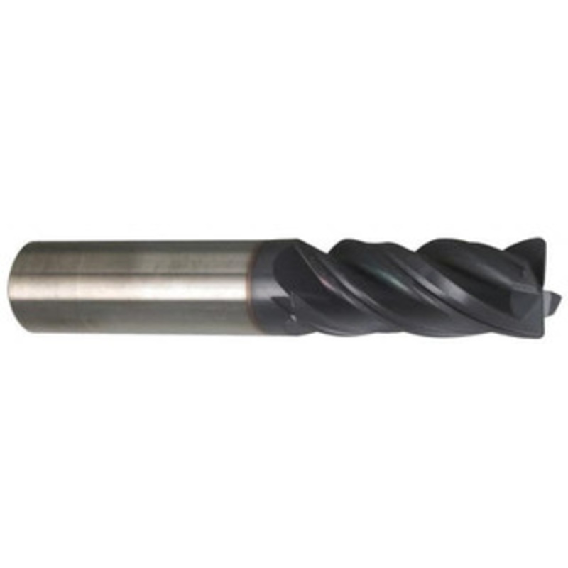 Accupro 1/4 Diam 4 Flute Solid Carbide 0.06 Corner Radius End Mill AlTiN Finish, 2-1/2 OAL, 3/4 LOC, 1/4 Shank Diam, Variable Helix, RH Cut, RH Flute, Centercutting 4362500060C11 – 76005701