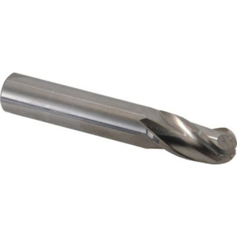 Hertel 1/2 Diam, 1 LOC, 3 Flute Solid Carbide Ball End Mill Uncoated, Single End, 3 OAL, 1/2 Shank Diam E599924739 – 59926246