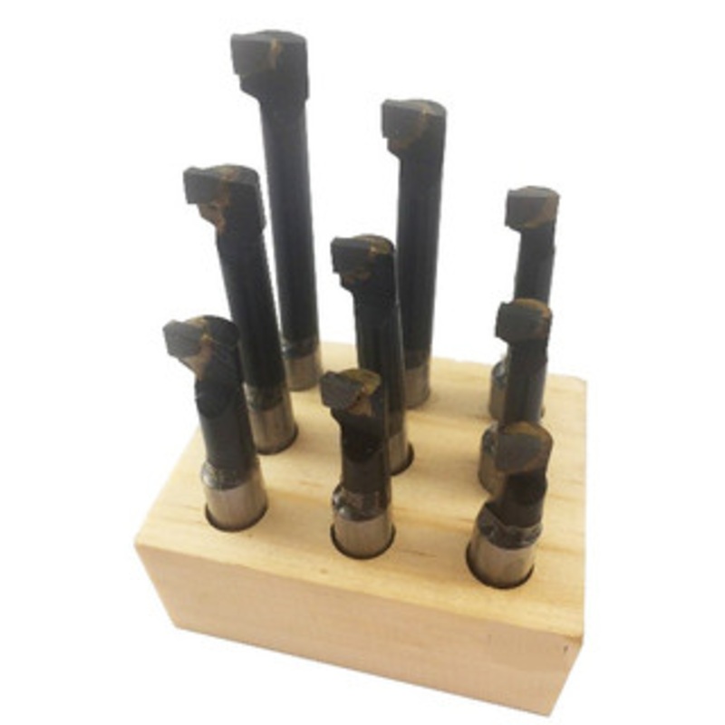 Precise 9 Piece 1/2 Shank C-6 Carbide Tipped Boring Bar Set – 1001-0002