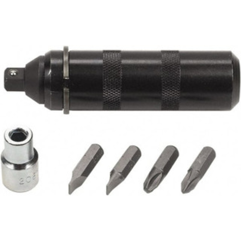 GEARWRENCH Automotive Brake Tool Sets, Type: SAE Impact Driver Set, Number of Pieces: 6, Contents: Impact Driver, No. 2 and No. 3 Phillips Bit, 5/16 and 9/32 Slotted Bit, 3/8 Square Drive Adapter 1140D – 77945699