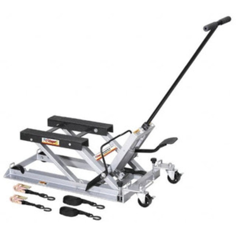 OTC 1,500 Lb Motorcycle Lift 4 Locking Positions, 3-1/2 to 16-3/4 High, 17-1/4 Skid Length x 3-1/8 Skid Width 1545 – 06477194
