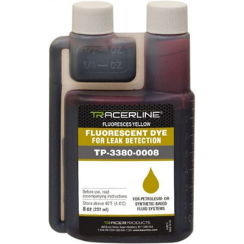 Spectroline 8 oz Bottle Yellow Automotive Leak Detection Dye For Engine Oil (Gasoline & Diesel), Power Steering, Automatic Transmission, Fuel (Gasoline & Diesel), Hydraulics TP-3380-0008 – 39601430
