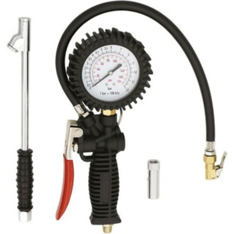 Milton Industries 2 to 175 psi Dial Easy-Clip Tire Pressure Gauge 16 ft. Hose Length, 2 psi Resolution EX536KIT – 46475679