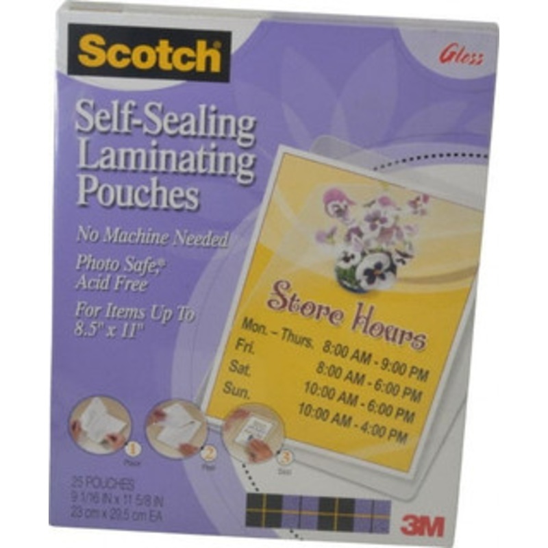 3M Letter Size, Gloss Finish Plastic Pouch 9-1/16 Inch Wide x 11-5/8 Inch High 7010311316 – 68029321