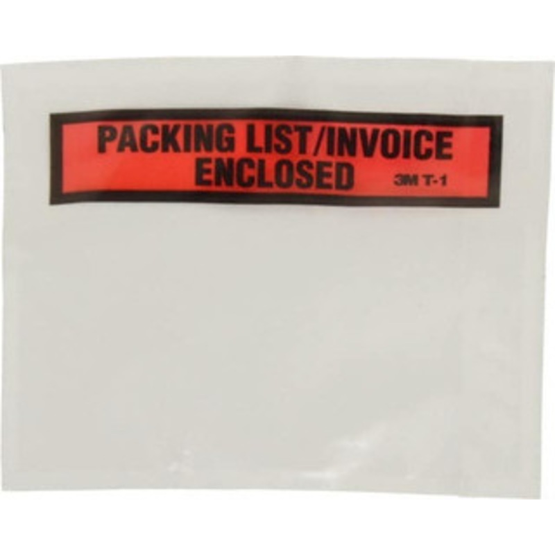 3M Pack of (1,000) 5-1/2 Long x 4-1/2 Wide, Envelopes Packing List/Invoice Enclosed, Orange Top Border 7000124014 – 65364416