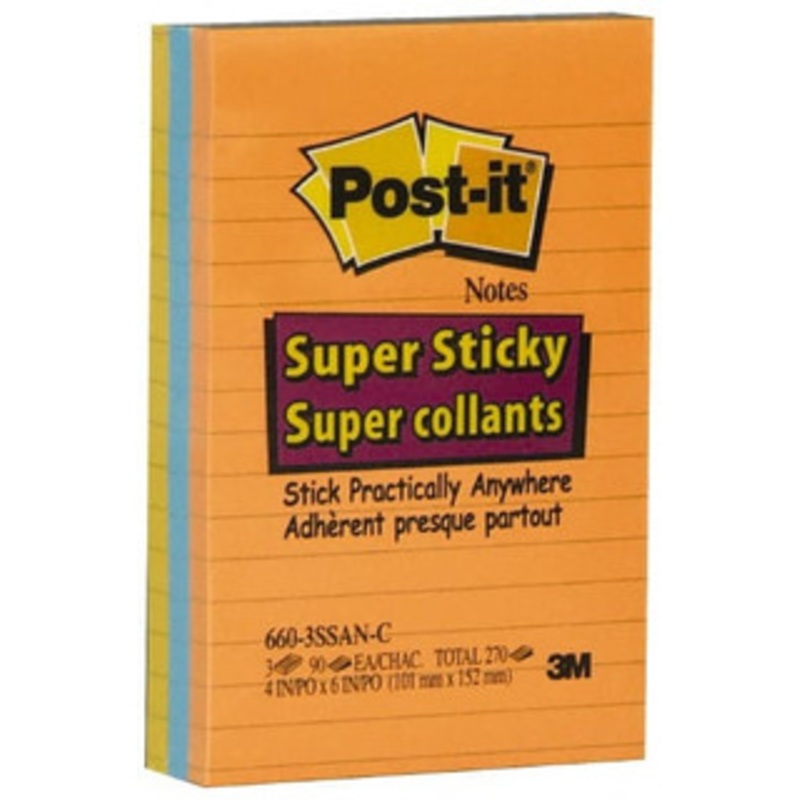 3M Pack of (3), 90 Sheet, 4 x 6, Note Pad/Writing Pad/Notebook Neon Colors 7010332775 – 81386138
