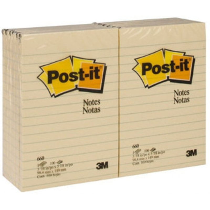 3M Pack of (12) 100 Sheet, 4 x 6, Note Pad/Writing Pad/Notebooks Yellow 7000042512 – 81385940