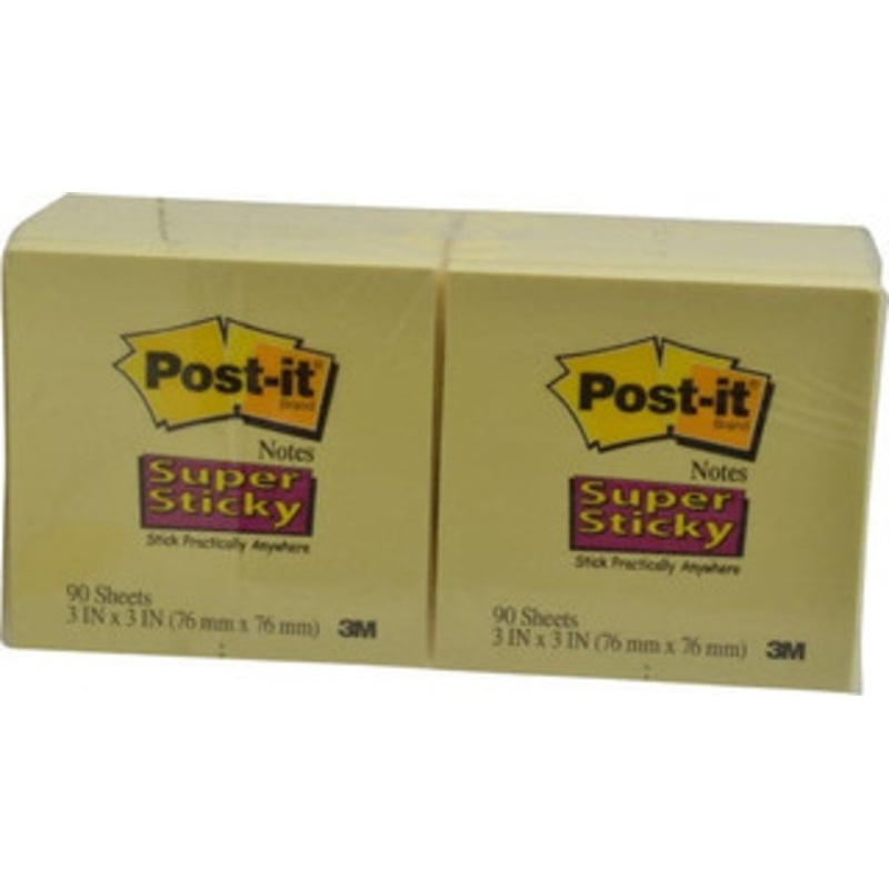 3M Pack of (12) 90 Sheet, 3 x 3, Note Pad/Writing Pad/Notebooks Yellow 7000002220 – 81386021