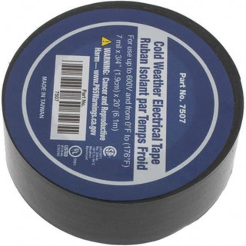 Value Collection 3/4 x 20 ft. Black Vinyl Electrical Tape 0 to 140F 7507 – 64711831
