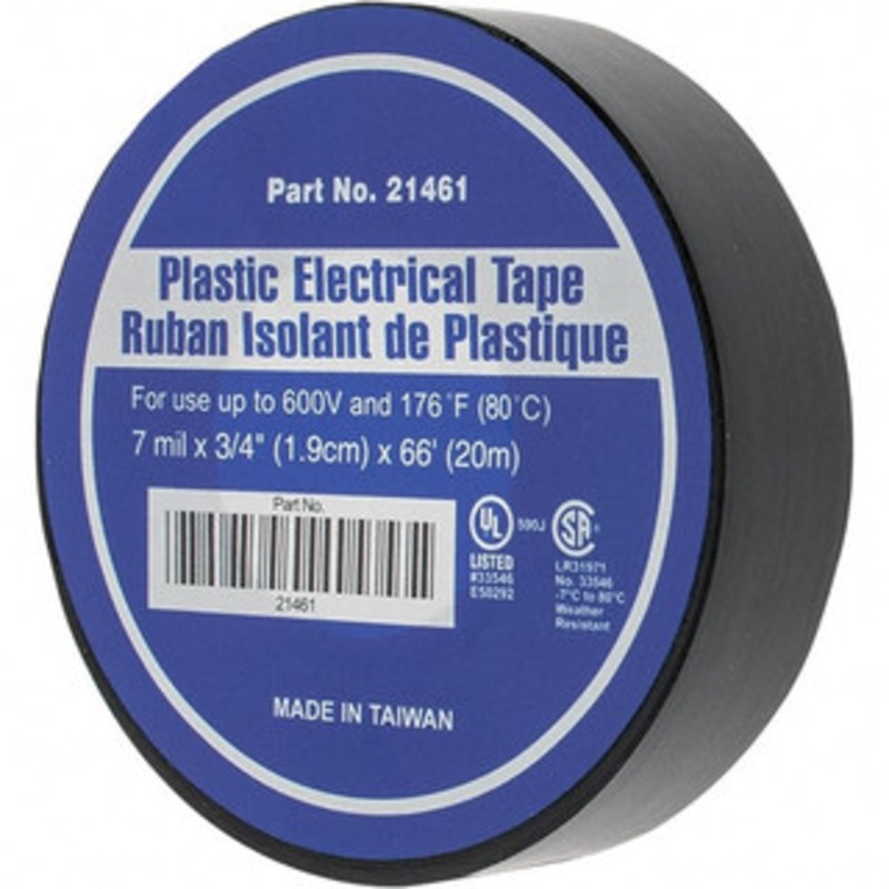 Value Collection 3/4 x 66 ft. x 7 mil Black Vinyl Electrical Tape Plastic Adhesive 21461 – 64697634