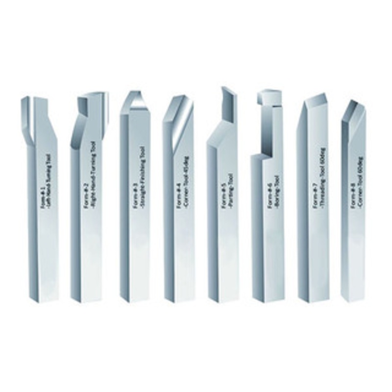 Precise 1/4 x 2-1/2 8 Piece High Speed Steel Lathe Turning Tool Set – 2006-9022