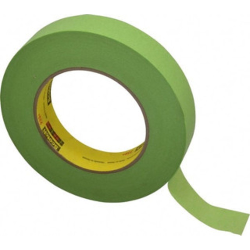3M 1 Wide x 180 ft. Long x 6.7 mil Green Paper Masking Tape Rubber Adhesive, 25 Lb/In Tensile Strength, Series 401+/233+ 7000124896 – 06269591