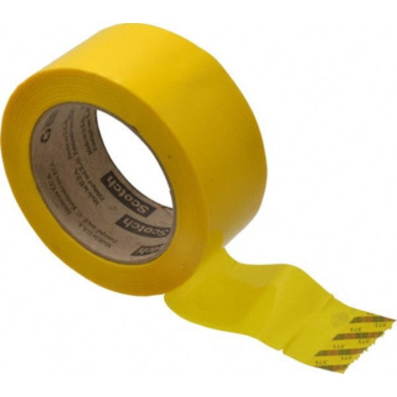 3M 2 x 110 Yd Yellow Rubber Adhesive Sealing Tape Polypropylene Film Backing, 1.9 mil Thick, 44 Lb Tensile Strength, Series 371 7000123429 – 65322901